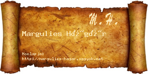 Margulies Hágár névjegykártya